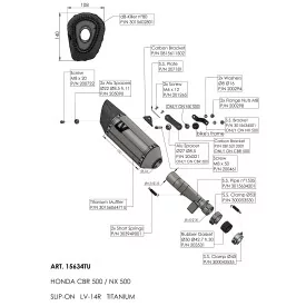 Leovince Honda CBR 500 R LV-14 R TITANIUM 15634TU