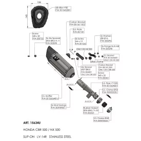Leovince Honda CB 500 X LV-14 R 15634U