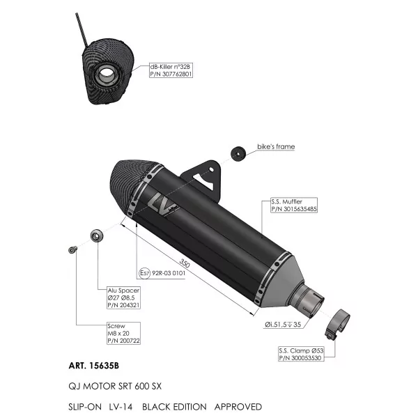 Leovince Qjmotor SRT 600 SX LV-14 BLACK EDITION