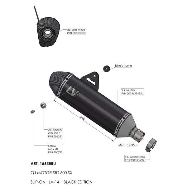 Leovince Qjmotor SRT 600 SX LV-14 BLACK EDITION