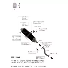Leovince Fantic Motor XE 50 COMPETITION/PERFORMANCE - XM 50 COMPETITION/PERFORMANCE X-FIGHT BLACK EDITION 17006B