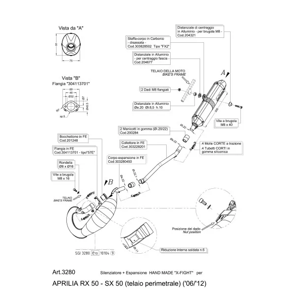 Leovince Aprilia RX 50 perimeter frame X-FIGHT