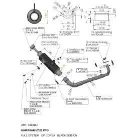Leovince Kawasaki Z 125 PRO MINI NAKED GP CORSA BLACK EDITION 3394BU