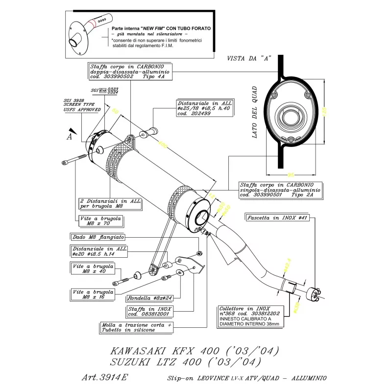 Exhaust Leovince Suzuki LT-Z 400 3914E