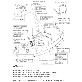 Leovince Peugeot SPEEDFIGHT 3 50 liquid cooled HAND MADE TT 4059
