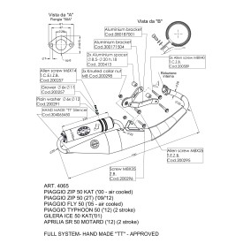 Leovince Piaggio ZIP KAT air cooled HAND MADE TT 4065