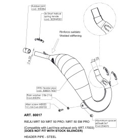 Leovince Racing Header Kit Rieju MRT 50 / MRT 50 PRO / MRT 50 SM PRO 80017