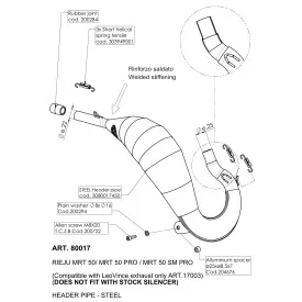 Leovince Racing-Krümmer-Kit Rieju MRT 50 / MRT 50 PRO / MRT 50 SM PRO 80017
