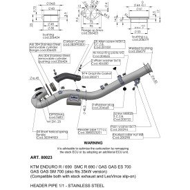 Leovince Kit Collecteurs Racing Ktm 690 ENDURO R 80023