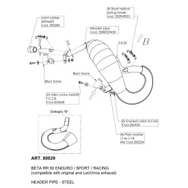 Leovince Racing Header Kit Beta RR 50 ENDURO/SPORT/RACING 80029