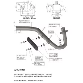 Leovince Racing-Krümmer-Kit Beta RR 4T 125 LC / RR MOTARD 4T 125 LC 80031