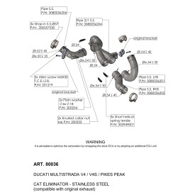 Leovince Tube Décata Ducati MULTISTRADA 1100 V4/V4 S/PIKES PEAK 80036
