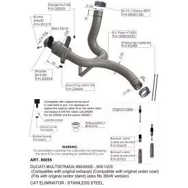Leovince Decatalizzatore No Kat Ducati MULTISTRADA 950/S 80055