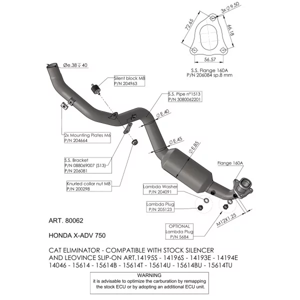 Leovince Kit Collettori Racing Honda X-ADV
