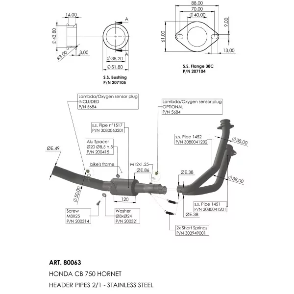 Leovince Kit Colectores Racing Honda CB 750 HORNET