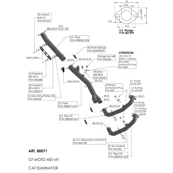 Leovince Kit Colectores Racing CFMOTO 450 MT / IBEX 450