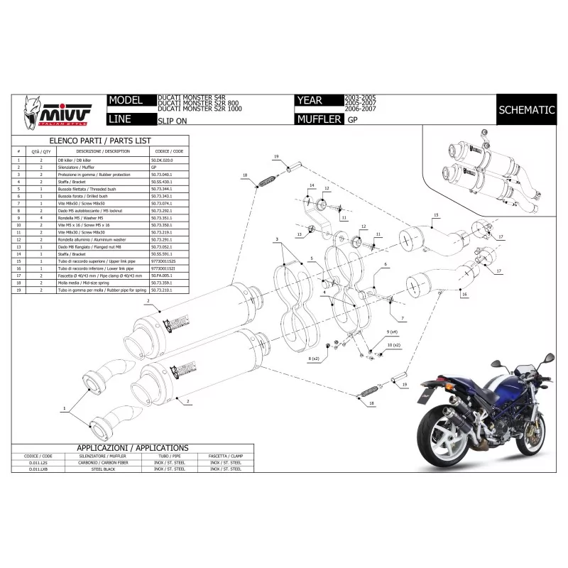 Exhaust Mivv Ducati Monster S2r D.011.L2S