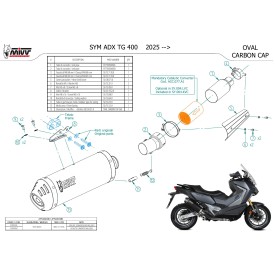 Mivv OVAL Black carbon end cap Sym ADX TG 400 SY.004.LVC + ACC.077.A1