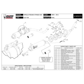 Mivv OVAL Stainless Steel Aprilia PEGASO STRADA 650 A.005.LX1 + ACC.038.A2
