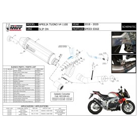 Mivv SPEED EDGE Black Aprilia TUONO V4 1100 A.012.LRB + ACC.045.A1