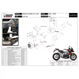 Mivv MK3 Inox Aprilia TUONO V4 1100 A.012.SM3X