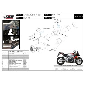 Mivv MK3 Inox Aprilia TUONO V4 1100 A.012.SM3X