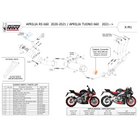 Mivv Komplette Sport-Auspuffanlage Titan Aprilia TUONO 660 A.013.LC4T + ACC.045.A1