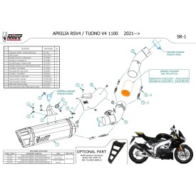 Mivv SR-1 Black Titanium Aprilia TUONO V4 1100 A.015.LR1TB + ACC.077.A1