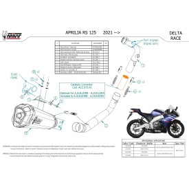 Mivv Sport Exhaust Full System Black Aprilia RS 125 A.018.LDRB + ACC.073.A1