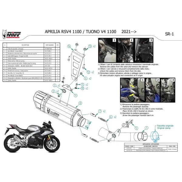 Mivv SR-1 Black Titanium Aprilia RSV4