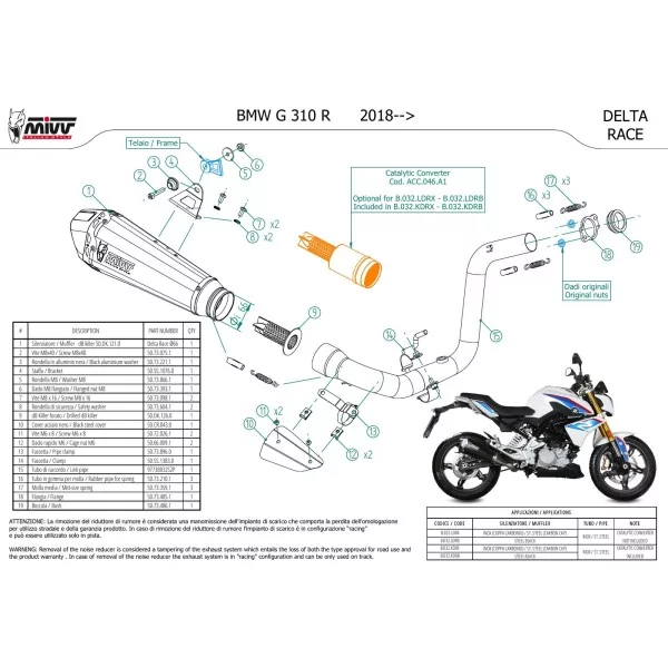 Mivv Delta Race Bmw G 310 R