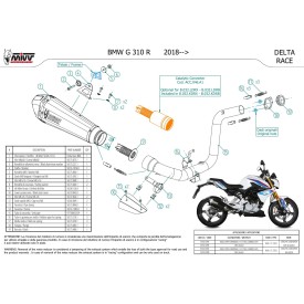 Mivv Echappement Sport Complet Inox Bmw G 310 R B.032.LDRX + ACC.046.A1