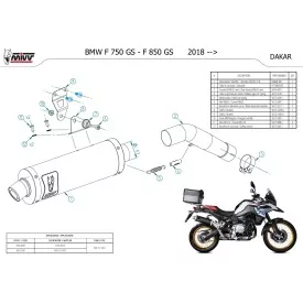 Mivv DAKAR Stainless Steel Bmw F 750 GS