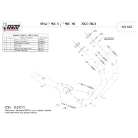Mivv De-Cat Pipe Bmw F 900 XR B.037.C1