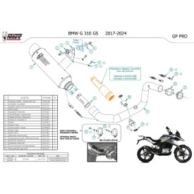 Mivv Sport Exhaust Full System Black Bmw G 310 GS B.035.LXBP + ACC.044.A1