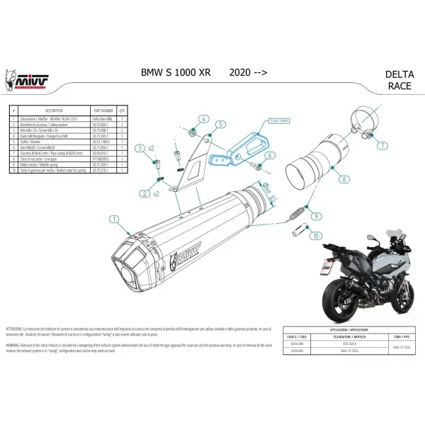 Mivv DELTA RACE Schwarz Bmw S 1000 XR