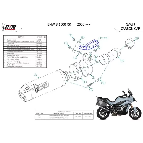 Mivv OVAL Carbono fondo carbono Bmw S 1000 XR
