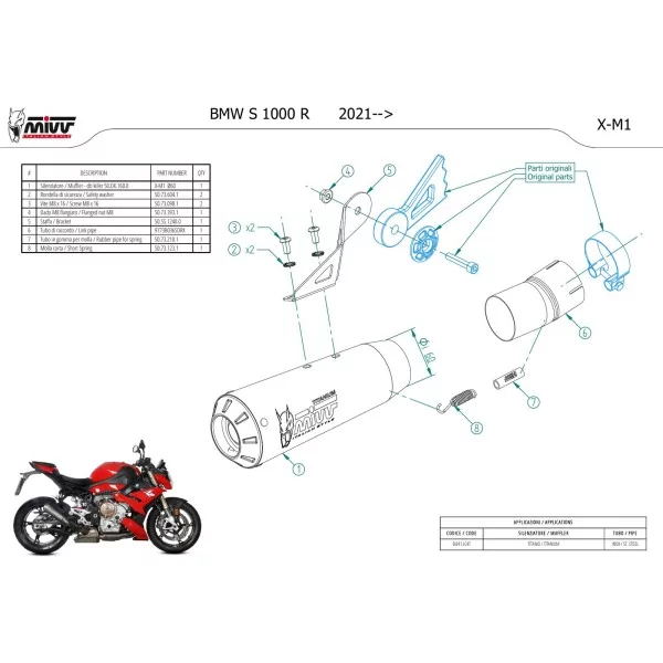 Mivv X-M1 Titanio Bmw S 1000 R