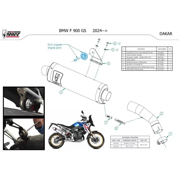 Mivv DAKAR Inox Bmw F 900 GS