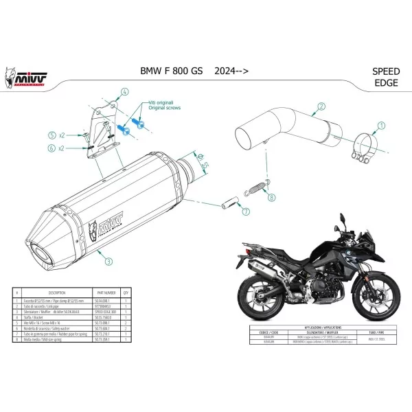 Mivv SPEED EDGE Negro Bmw F 800 GS