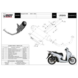 Mivv Scarico Sportivo Completo Inox Honda SH 300 C.HO.0007.B