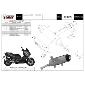 Mivv Sport Exhaust Full System Stainless Steel Yamaha X-MAX 300 C.YA.0011.B