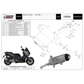 Mivv Komplette Sport-Auspuffanlage Edelstahl Yamaha X-MAX 300