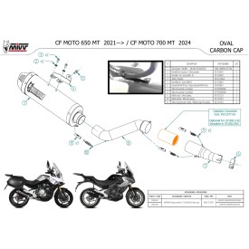 Mivv OVAL Black carbon end cap CF Moto 700MT CF.002.LVC + ACC.077.A1