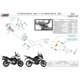 Mivv OVAL Schwarz Carbon-Endkappe CF Moto 700MT CF.002.LVC + ACC.077.A1