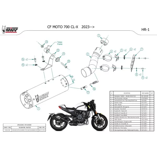 Mivv HR-1 Noir CFMOTO 700 CL-X