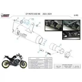 Mivv X-M5 Titanium CF Moto 650NK CF.006.SC5T