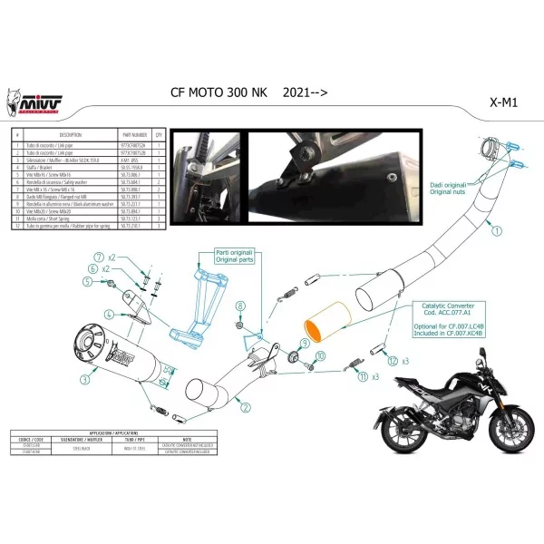 Mivv Escape Deportivo Completo Negro CFMOTO 300NK