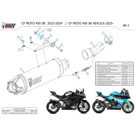 Mivv AK-1 Negro fondo carbono CF Moto 450SR REPLICA CF.008.LZK
