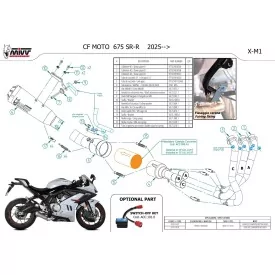 Mivv Echappement Sport Complet Titane CF Moto 675SR-R CF.011.LC4T + ACC.099.A1